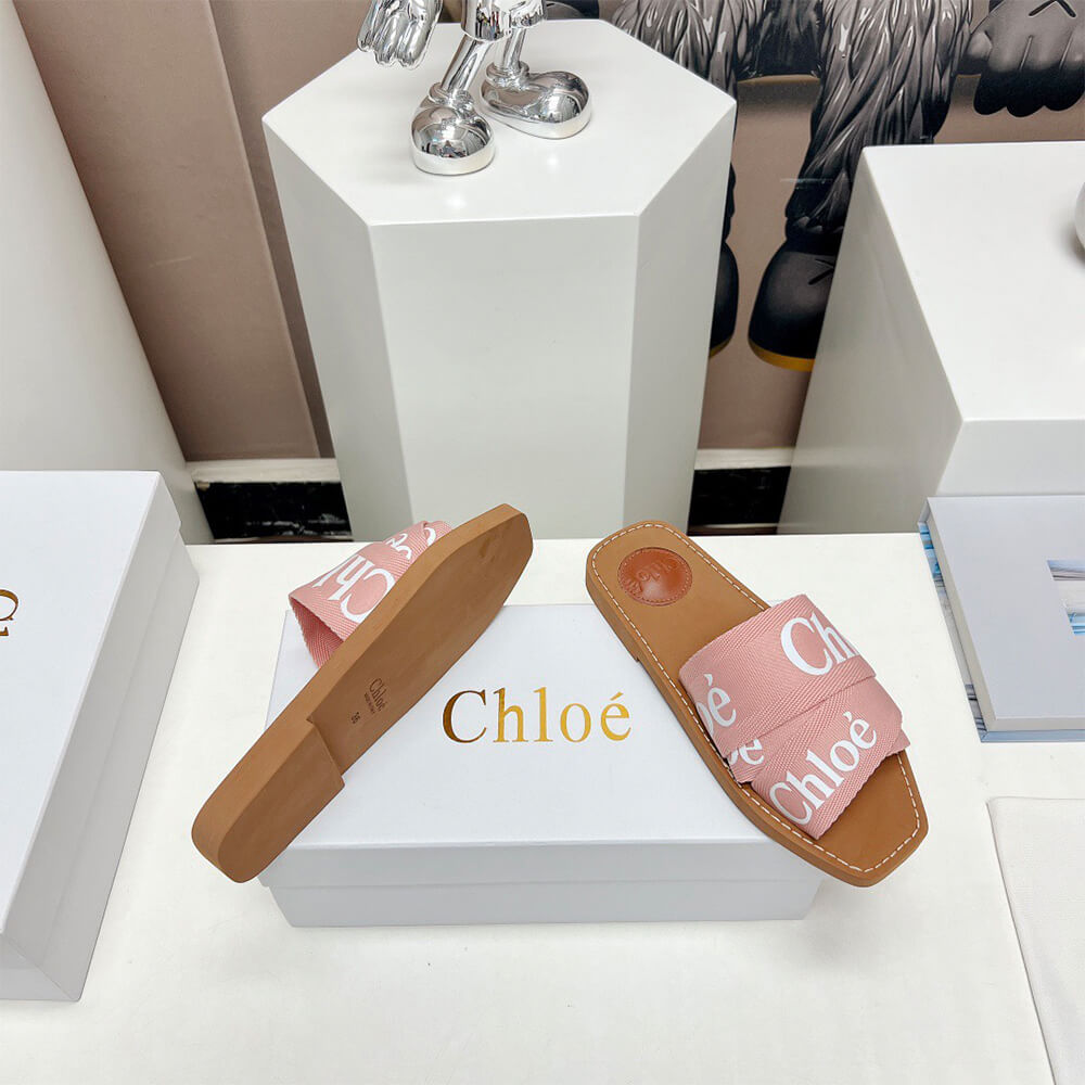 Ch10e woody logo-print canvas slides