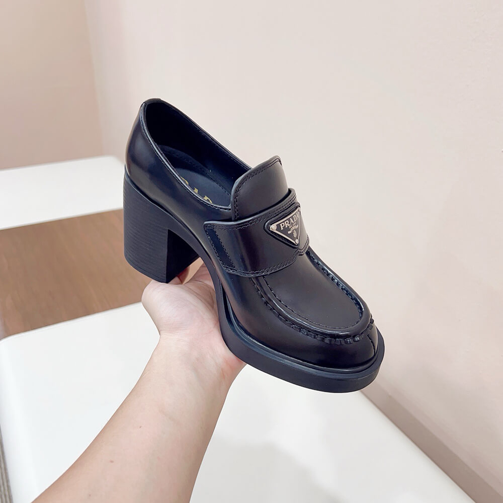 Pra*a brushed leather loafers(high-end grade)