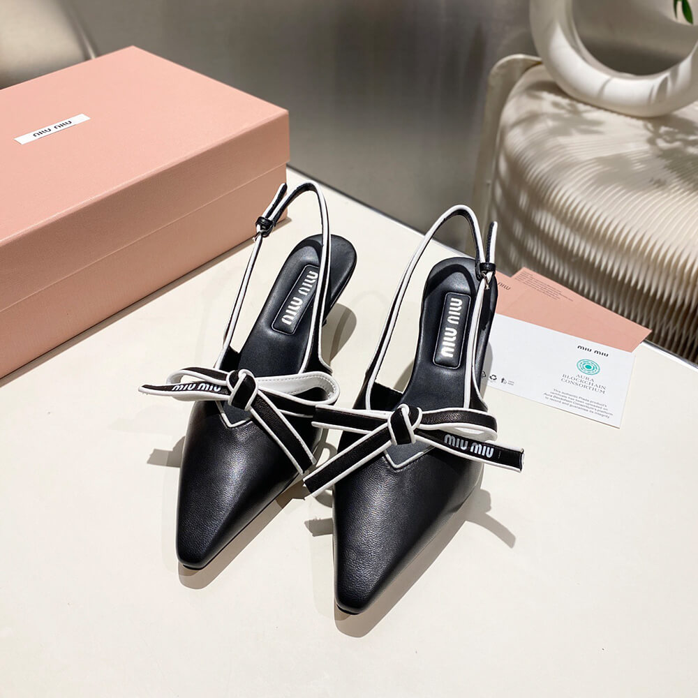 M1um1u Nappa leather slingback pumps