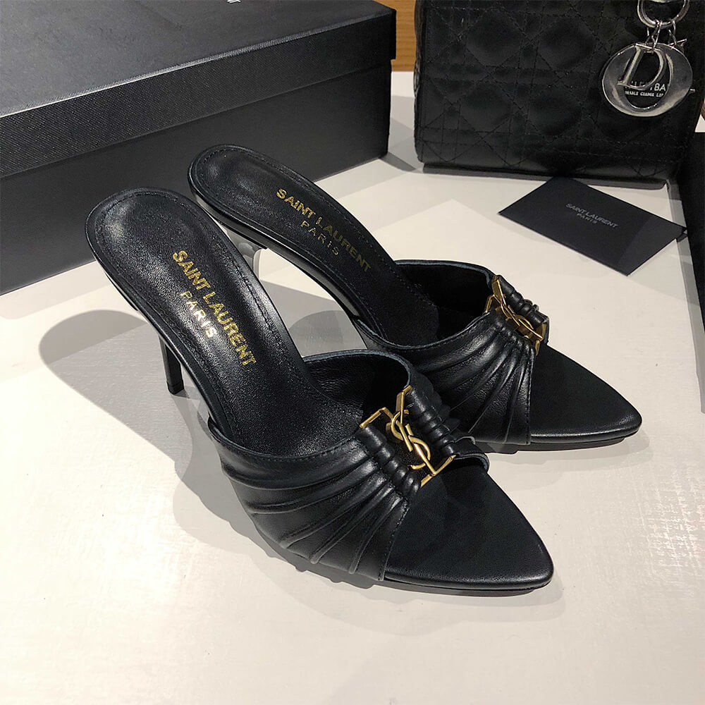 Y51  BABYLONE MULES IN SMOOTH LEATHER