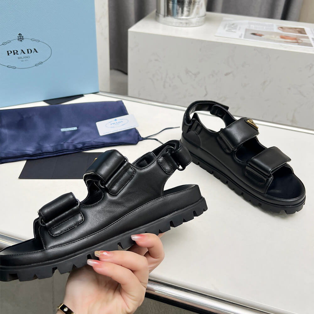 Pra*a Nappa leather sandals