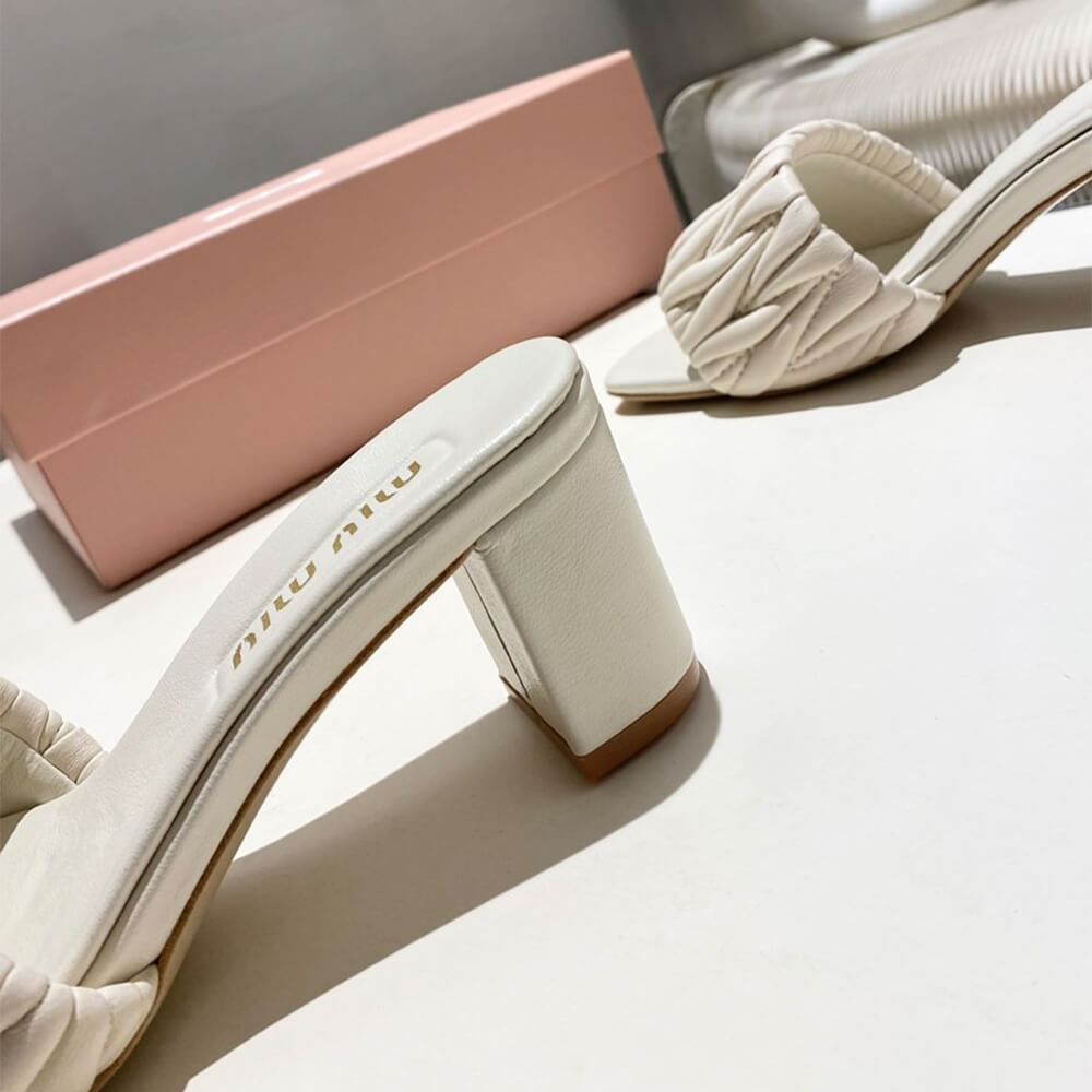 M1um1u Matelass?? nappa leather slides