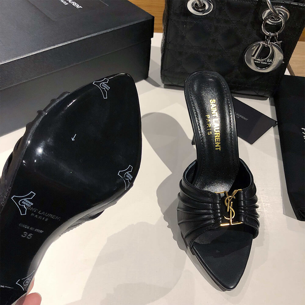 Y51  BABYLONE MULES IN SMOOTH LEATHER