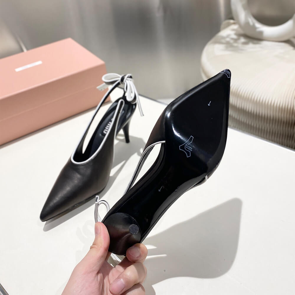 M1um1u Nappa leather slingback pumps