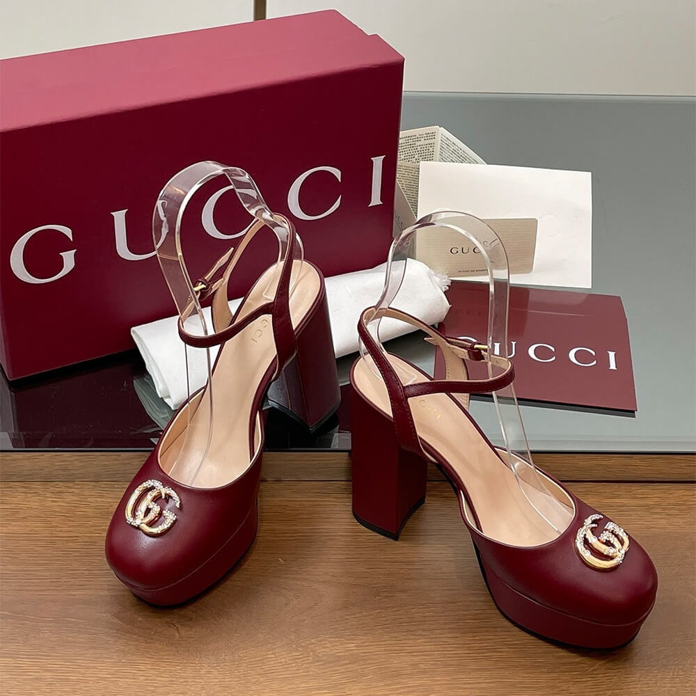 Gvc*1 Women’s platform pump with crystal Double G