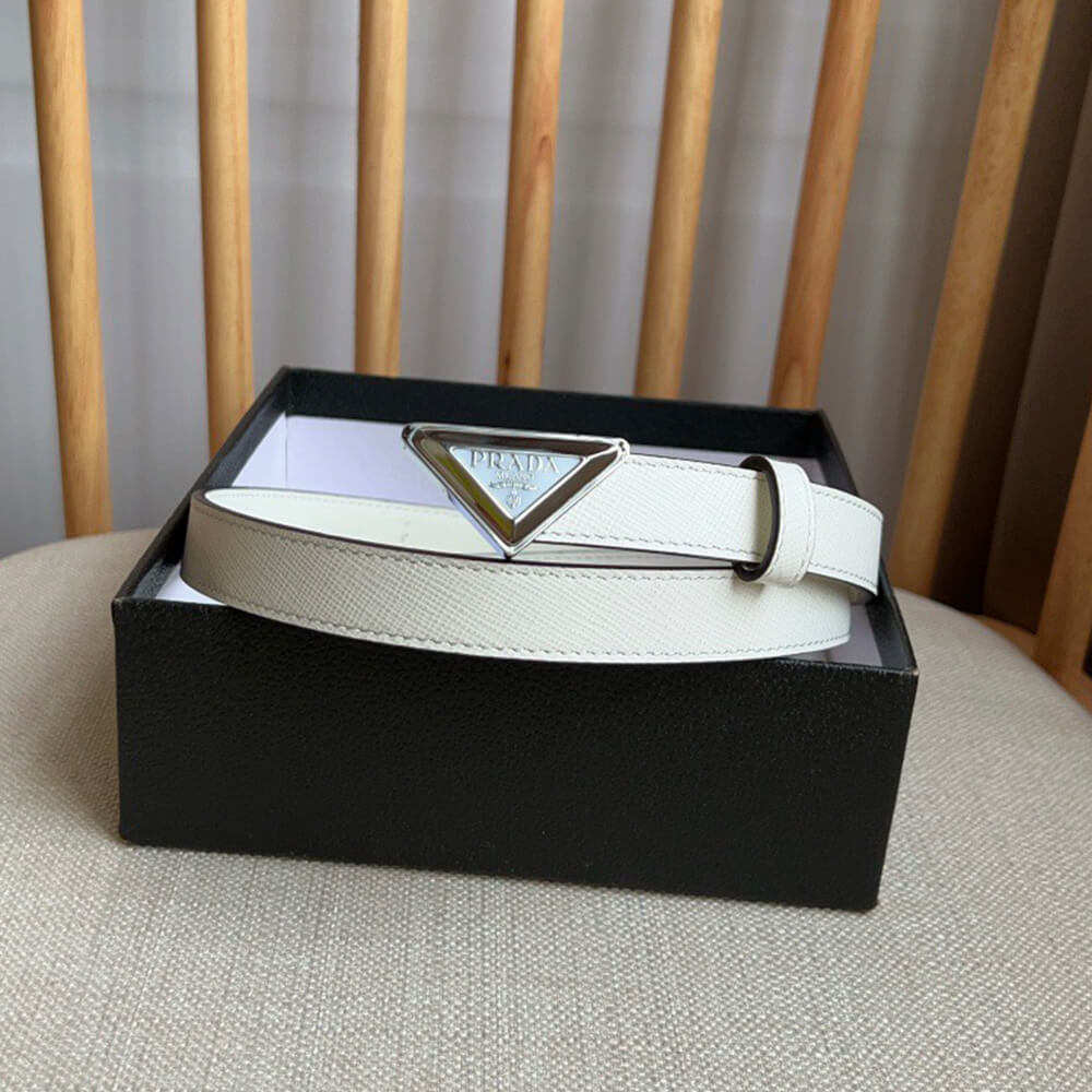 Pra*a Saffiano leather belt