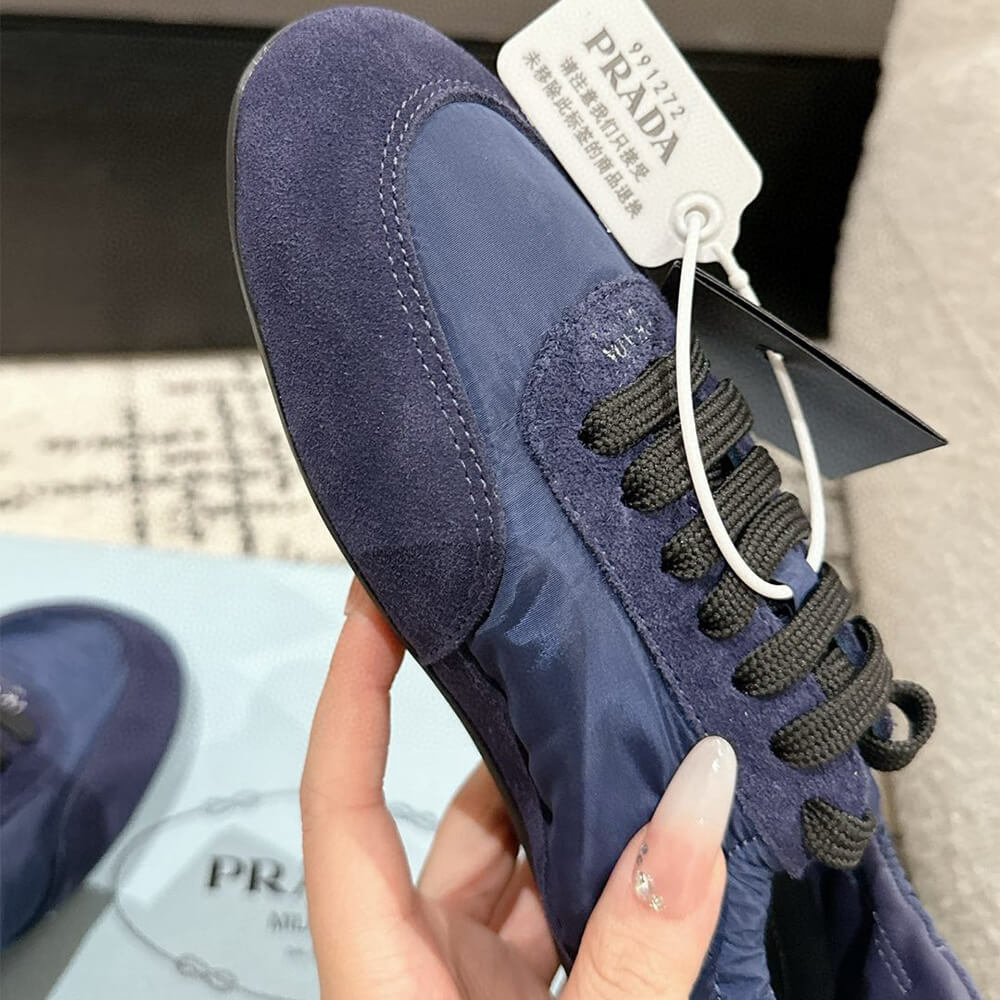 Pra*a Collapse Re-Nylon and suede sneakers