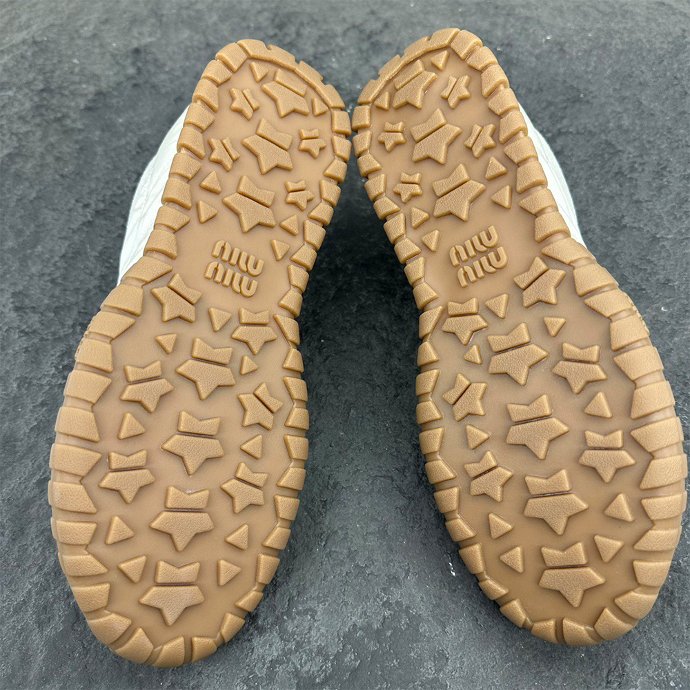 M1um1u Tyre technical fabric and suede sneakers