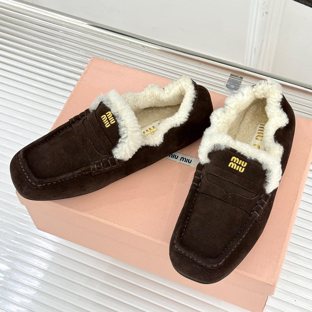 M1um1u Ruches suede loafers