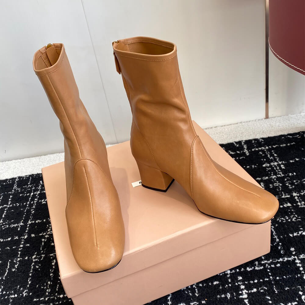 M1um1u Nappa leather booties