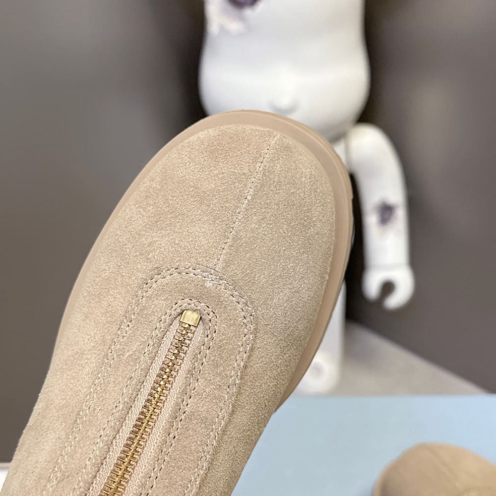 Pra*a Suede booties with zip