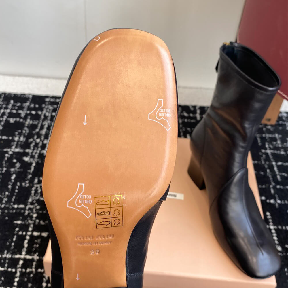 M1um1u Nappa leather booties