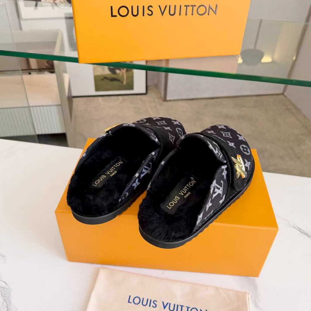 LV Monogram Wool Mules