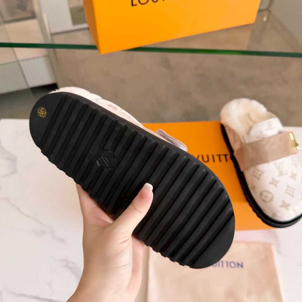 LV Monogram Wool Mules