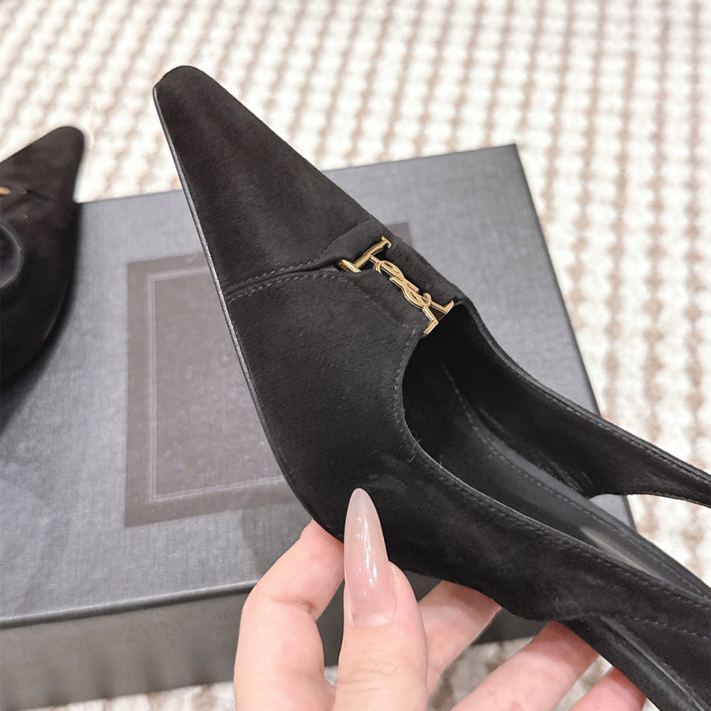Y51 BABYLONE BRETEUIL slingback pumps in suede
