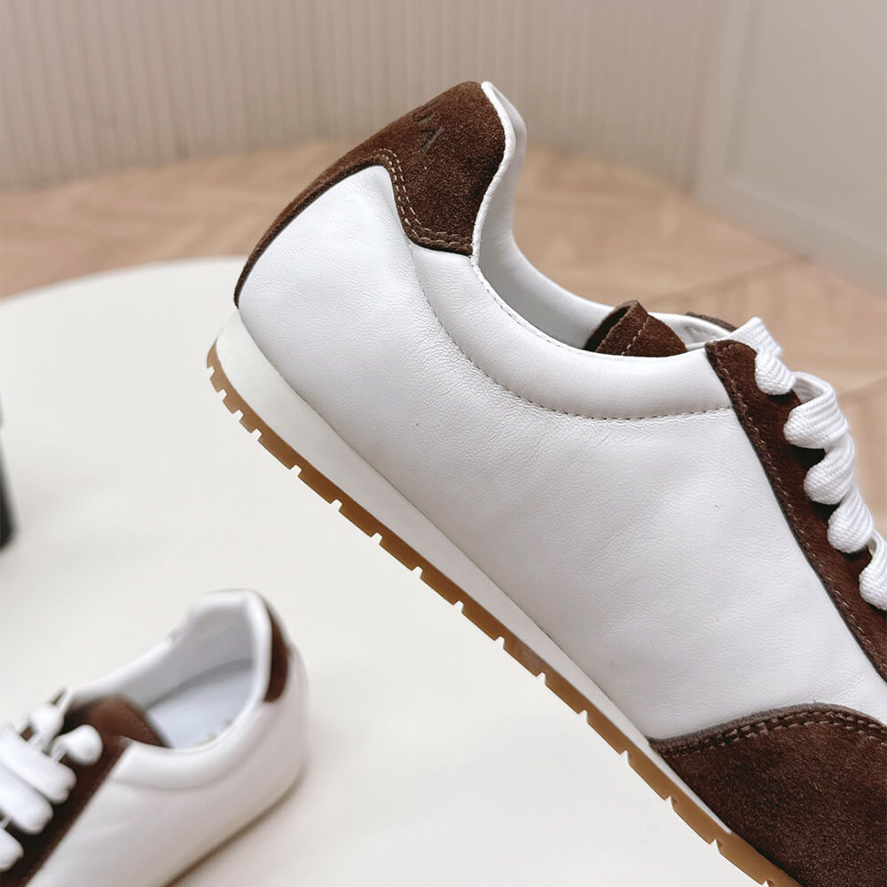 Pra*a Nappa leather and suede sneakers