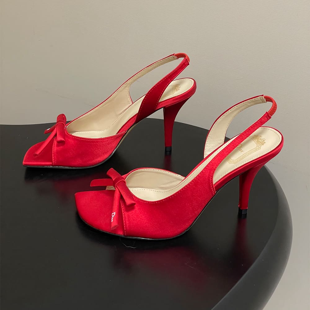 D10r Bow Heeled Slingback Sandal (EU SIZE 35-42)