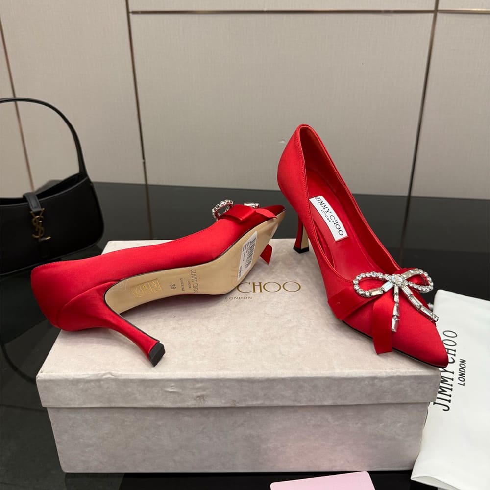 J1m*y Ch00 Crystal-Embellished Satin Pumps (EU SIZE 35-43)