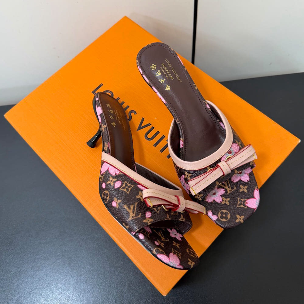LV x TM Cherry Blossom Monogram Heeled Mules (EU SIZE 35-42)