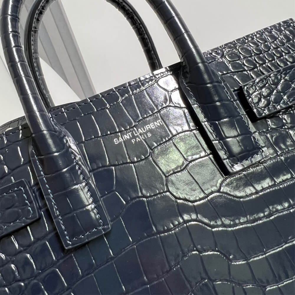 Y51 SAC DE JOUR NANO IN EMBOSSED CROCODILE SHINY LEATHER