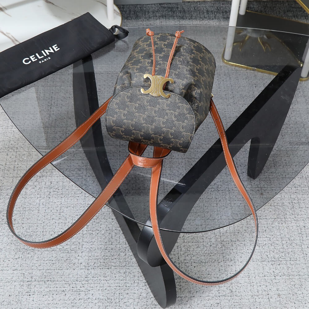 BACKPACK Ce1i*e BONNIE IN Triomphe Canvas and calfskin(HIGH-END GRADE)
