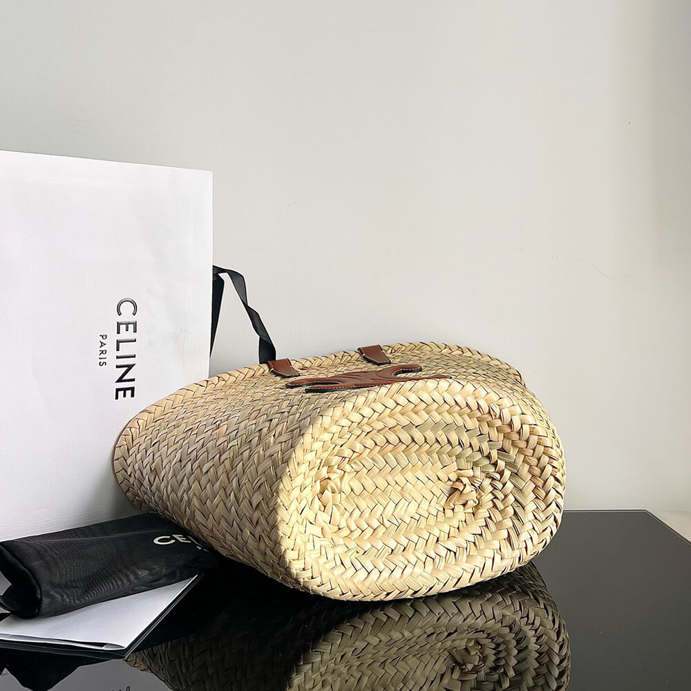 TEEN Ce1i*e CLASSIC PANIER in Palm leaves and Calfskin(high-end grade)