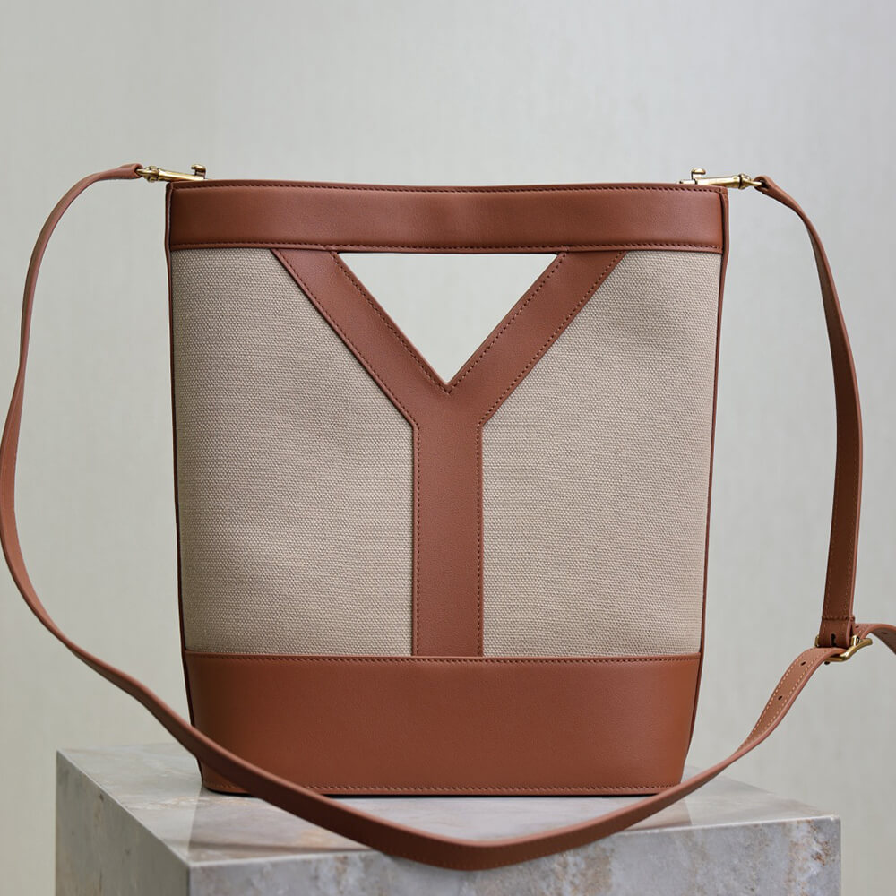 Y51 Y small bucket in canvas and leather(HIGH-END GRADE)