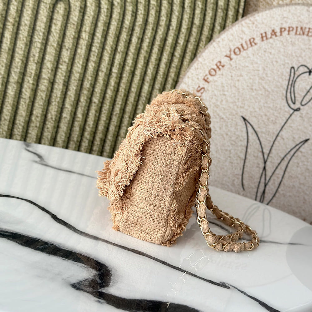 Ch**el Crochet Tweed Flap Bag(HIGH-END GRADE)