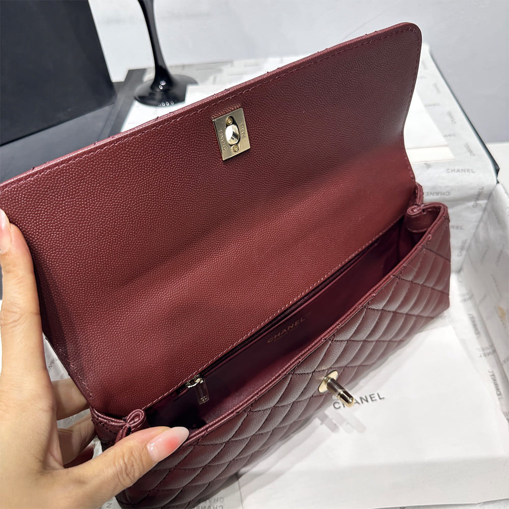 Ch**el Coco Handle Maxi Top Handle Flap Bag(HIGH-END GRADE)